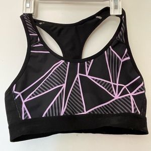 Sports bra, multicolored with design.